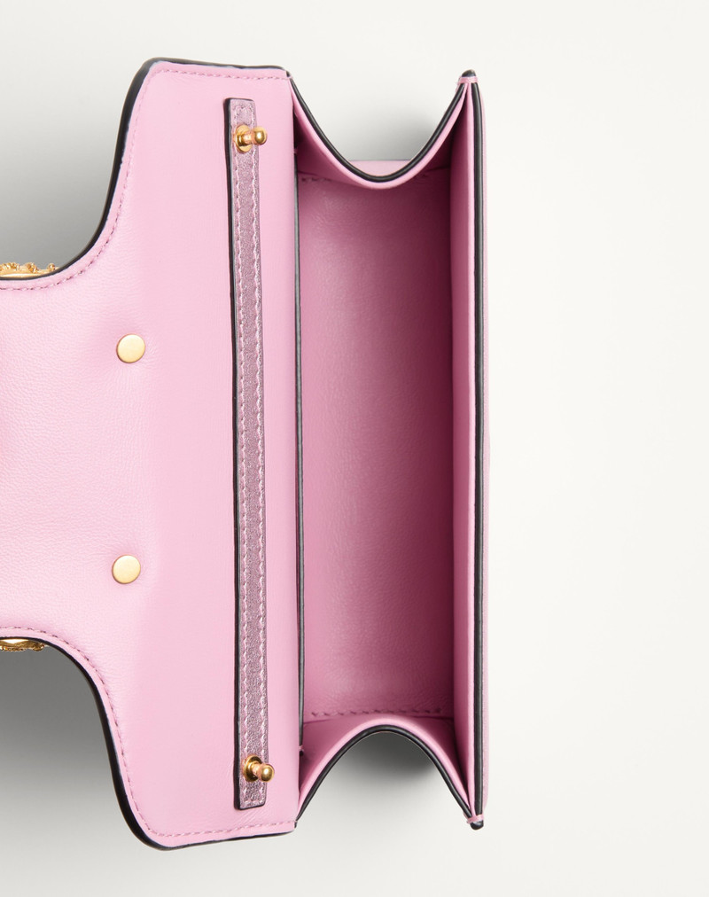 Valentino VALENTINO GARAVANI LOCÒ SMALL SHOULDER BAG IN LAMINATED CALFSKIN WITH JEWEL LOGO outlook