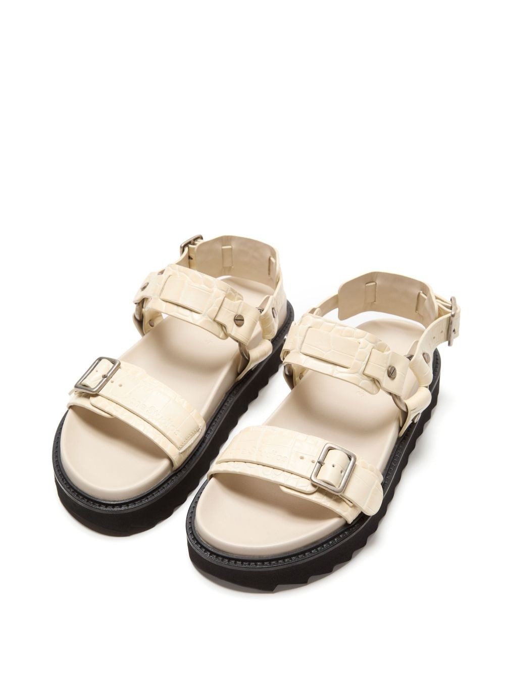 leather buckle sandals - 3
