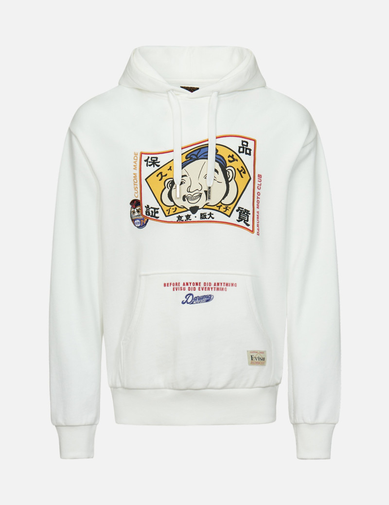 HOODED SWEATSHIRT WITH GODHEAD FLAG AND DARUMA EMBROIDERY 1