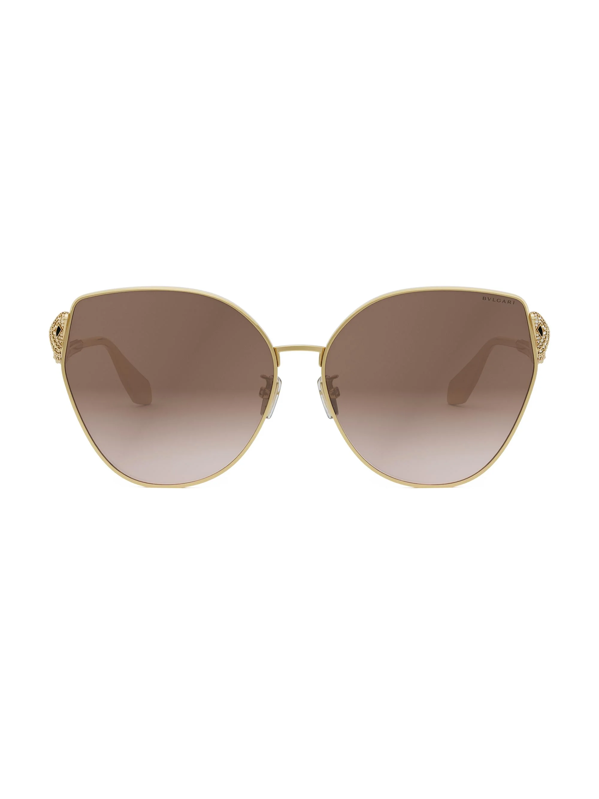 Women's Serpenti 63MM Butterfly Sunglasses - Gold Light Brown Gradient - 1