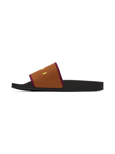 Marni Brown Logo Jacquard Slides outlook