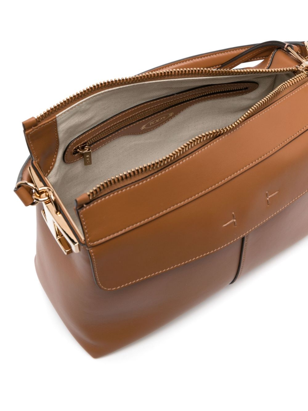 logo-charm leather tote bag - 6