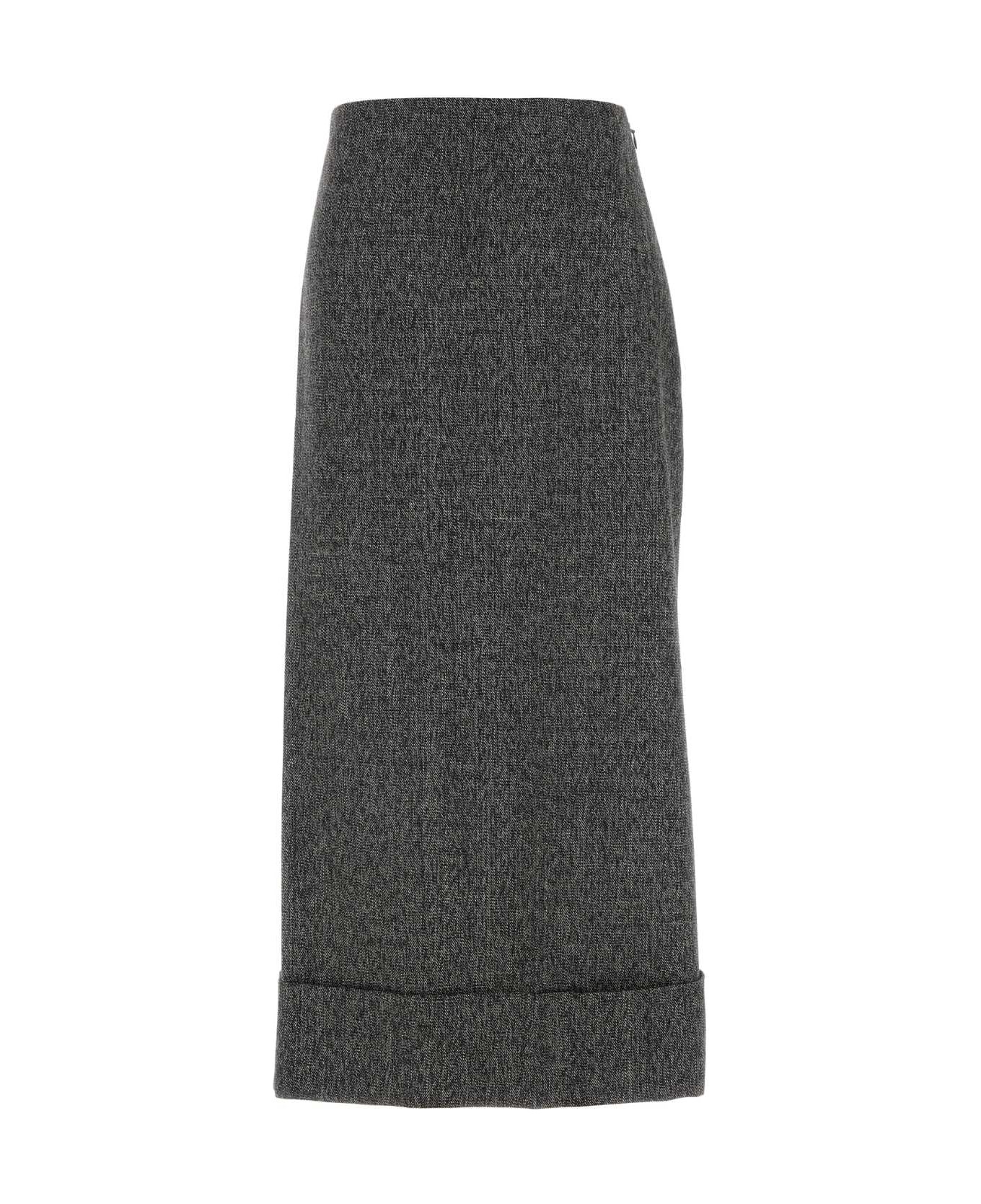 Melange Grey Moulinã¨ Skirt - 1