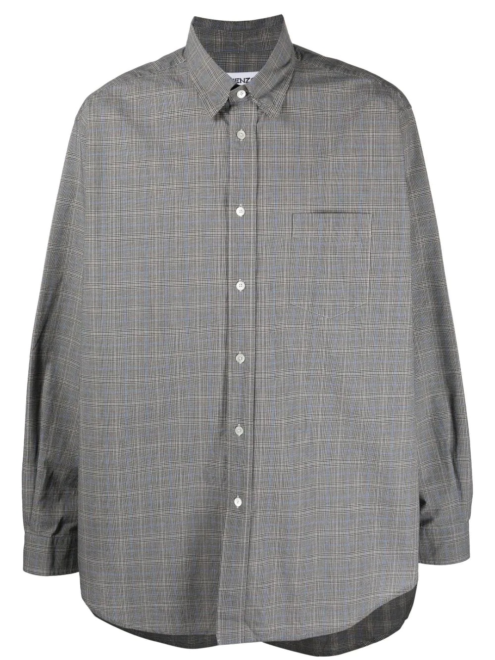 check-print long-sleeve shirt - 1