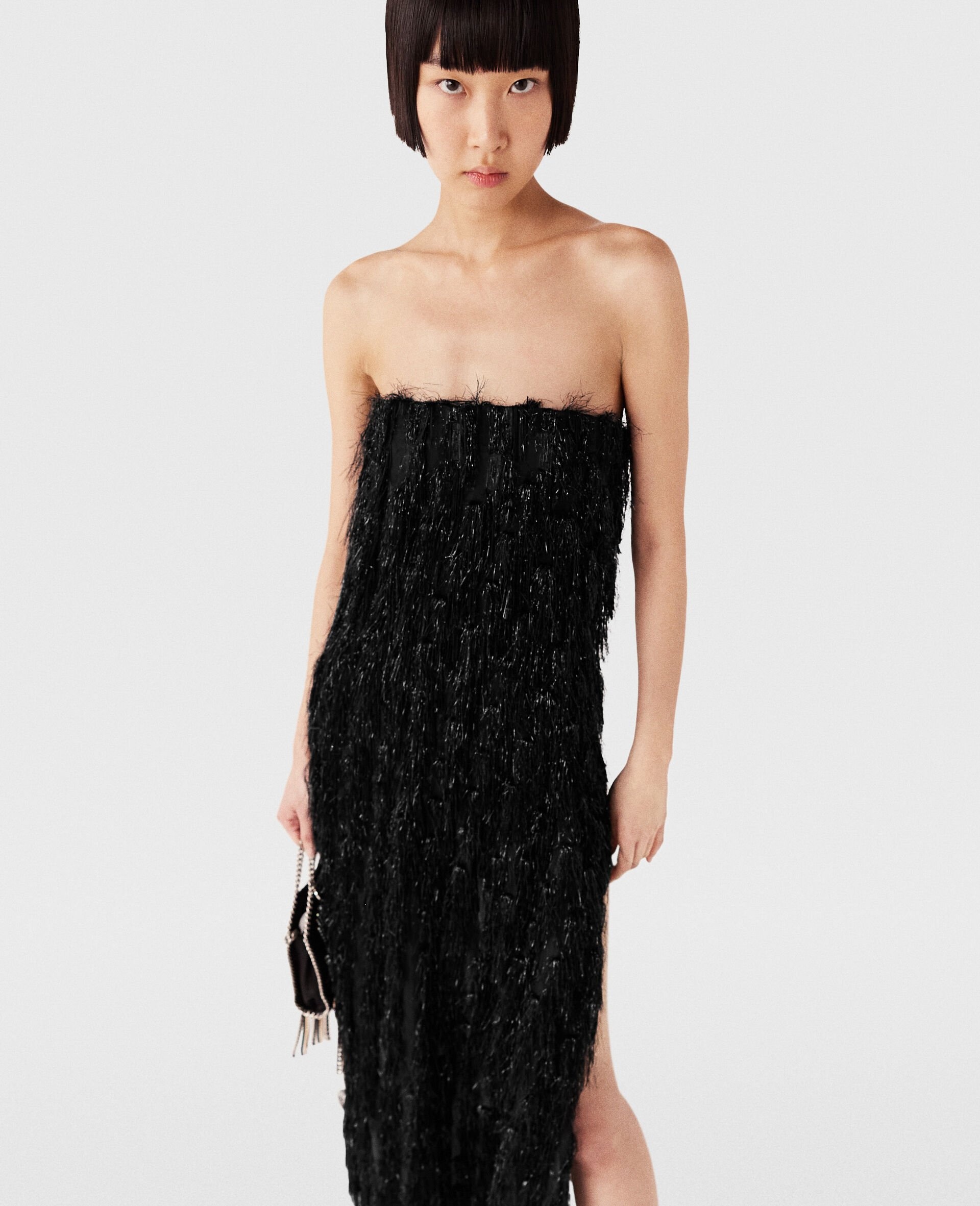 Sleeveless Glitter Tassel Maxi Dress - 6