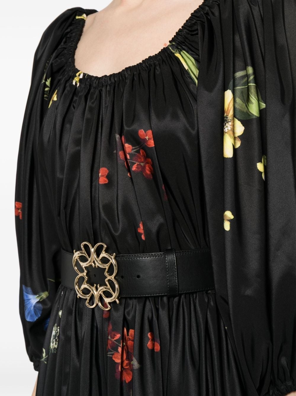 floral-print satin maxi dress - 5