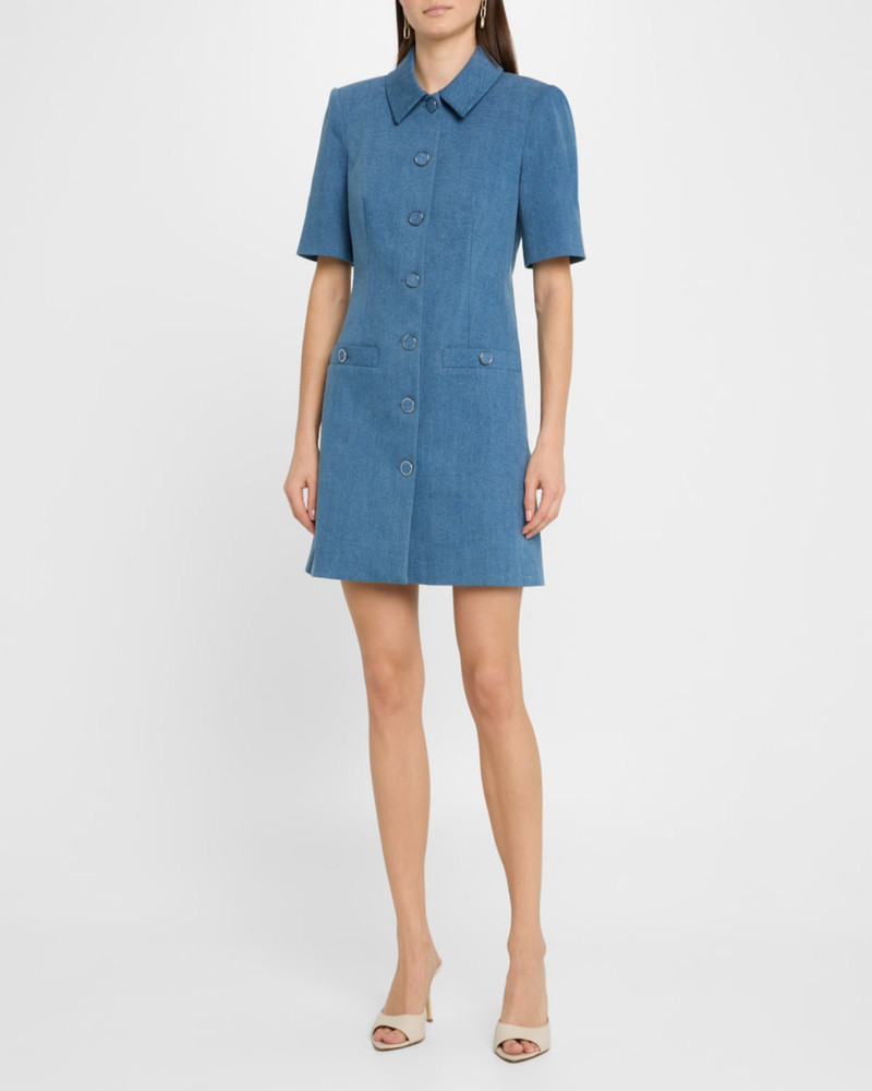 VERONICA BEARD Paige Short-Sleeve Denim Mini Dress outlook