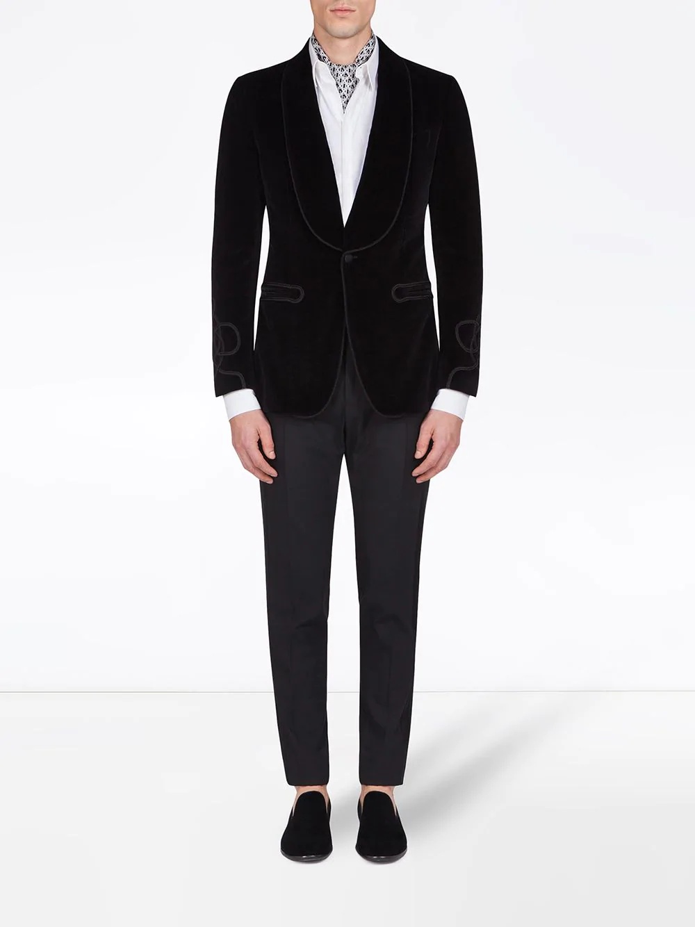 single-breasted tailored tuxedo blazer - 2