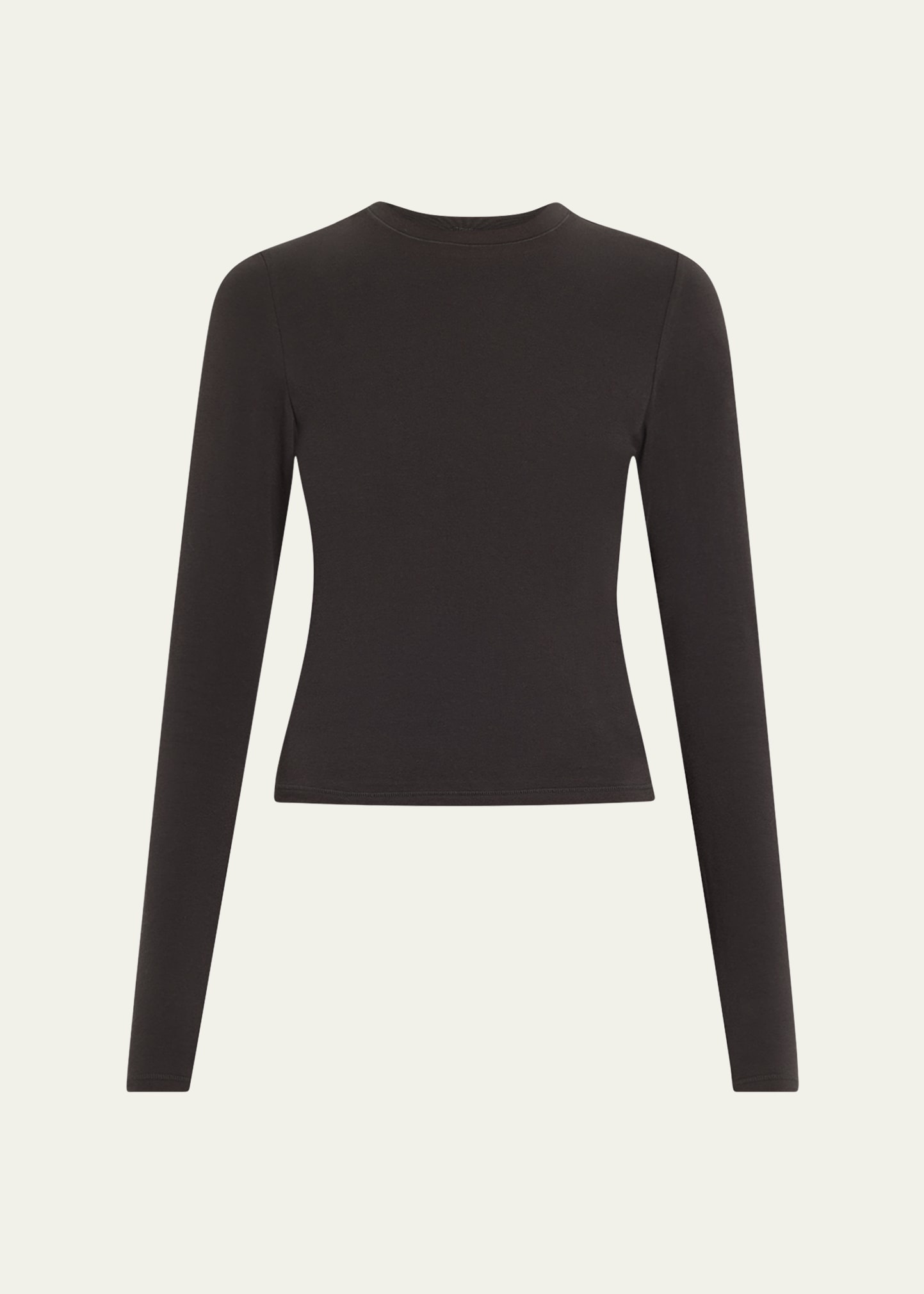 Cotton Jersey Long-Sleeve Crewneck T-Shirt - 1
