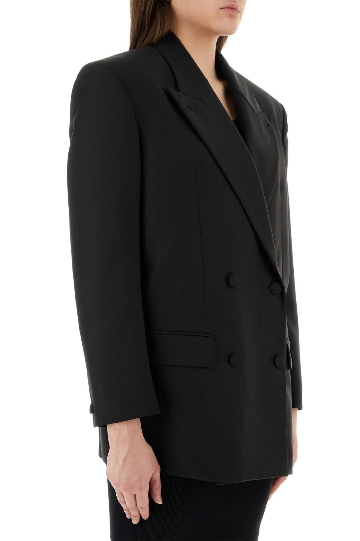 Givenchy Women Black Wool Blend Oversize Blazer - 3