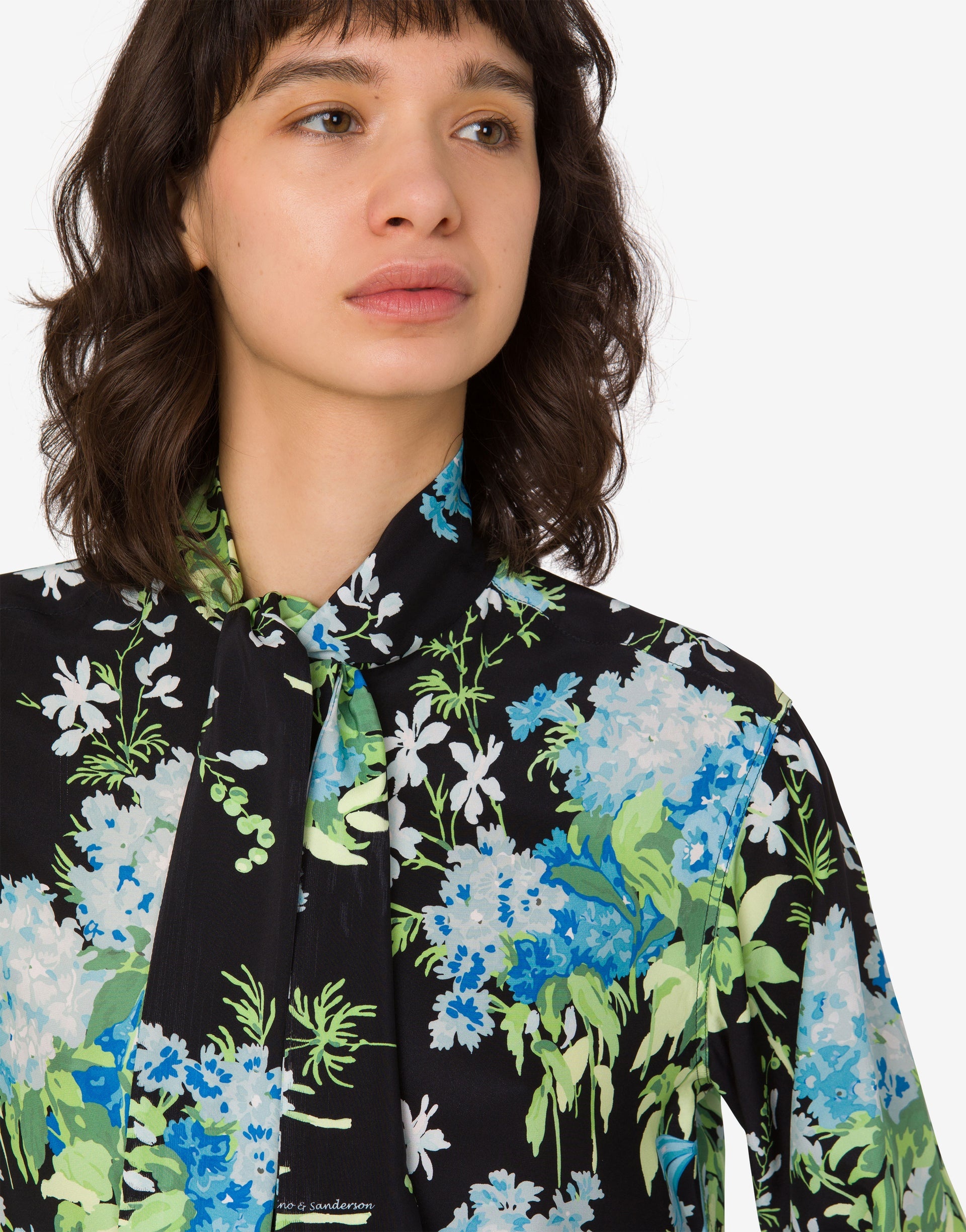 PRINTED SILK SATIN SHIRT - 4