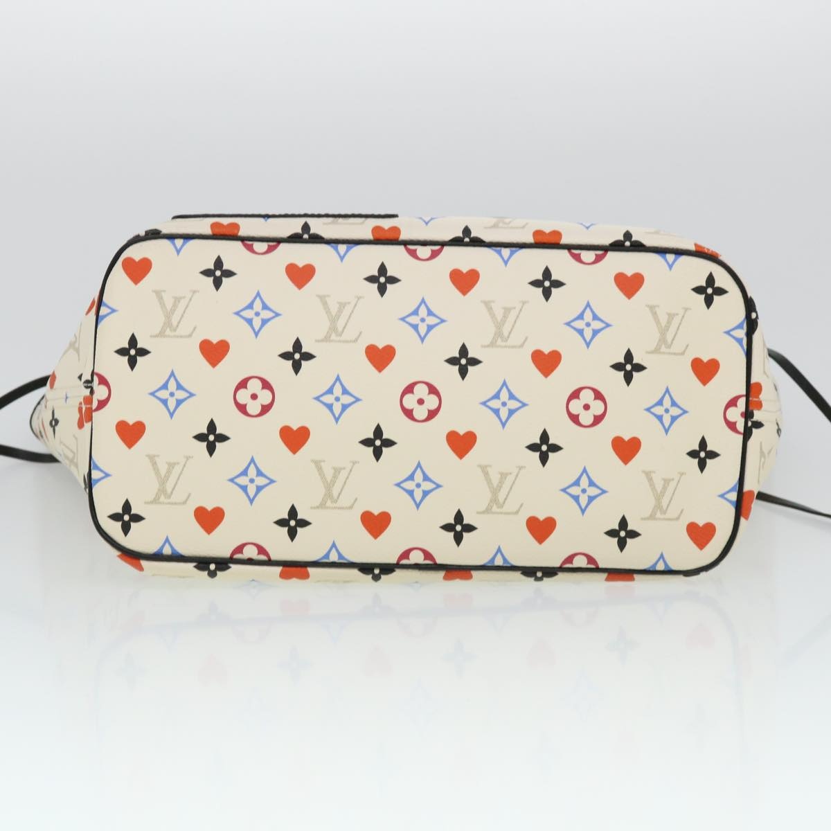 LOUIS VUITTON Monogram Game Neverfull MM Tote Bag White M57462 - 5