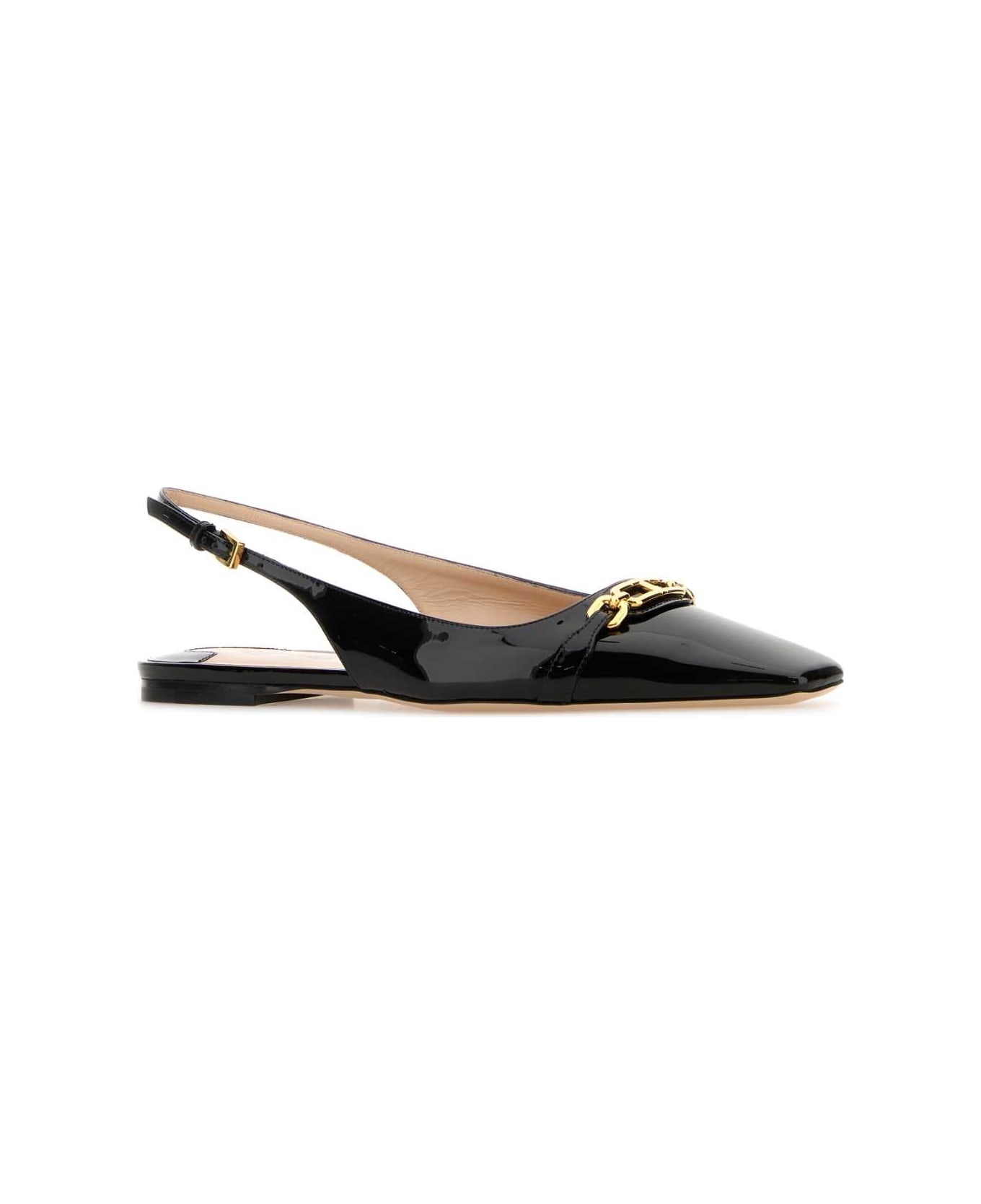 Black Leather Ballerinas - 2