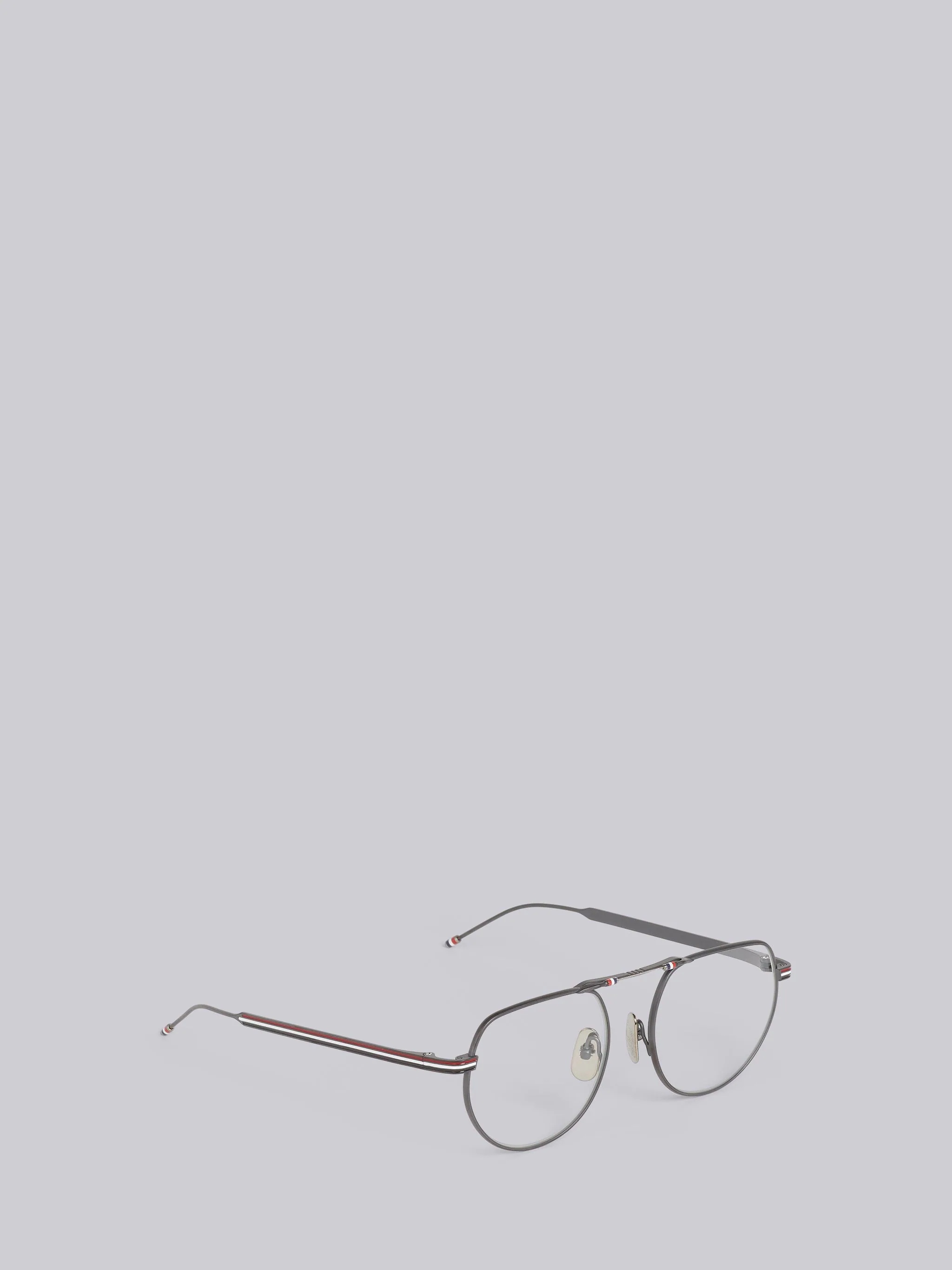 TB918 - Black Iron Squared Aviator Glasses - 4