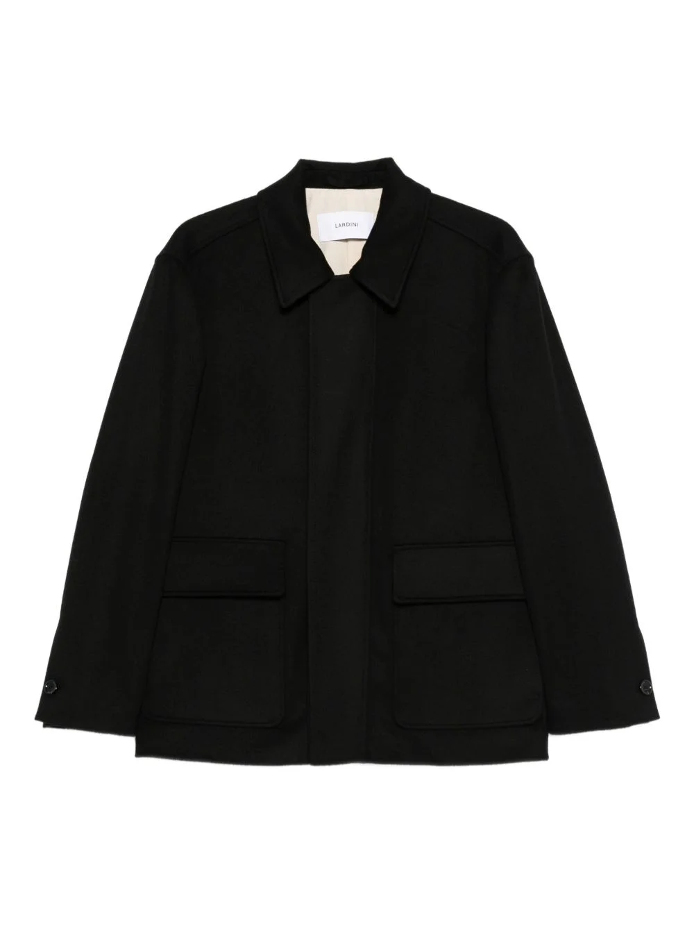 patch-pocket collared coat - 1