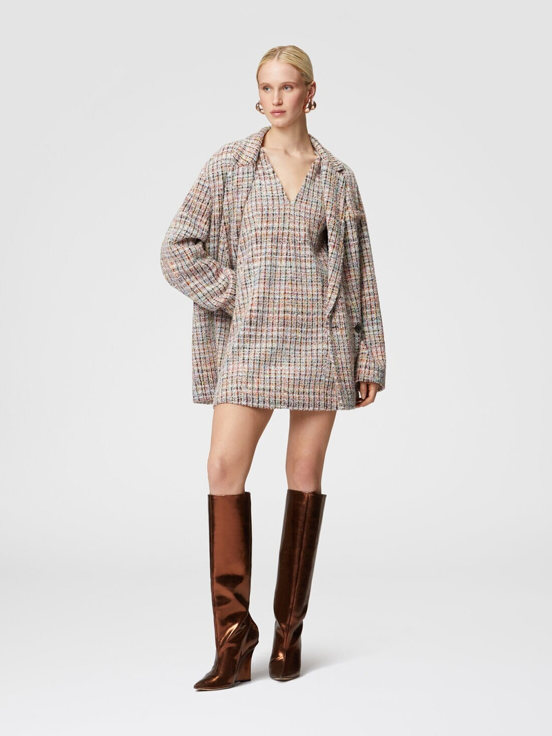 Missoni Sleeveless bouclé checkered mini-dress with sequins outlook