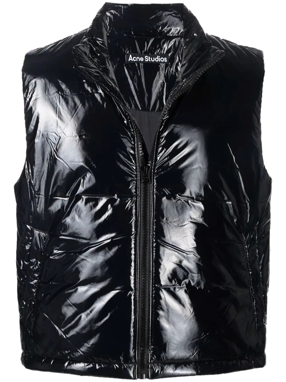 logo-patch padded gilet - 7