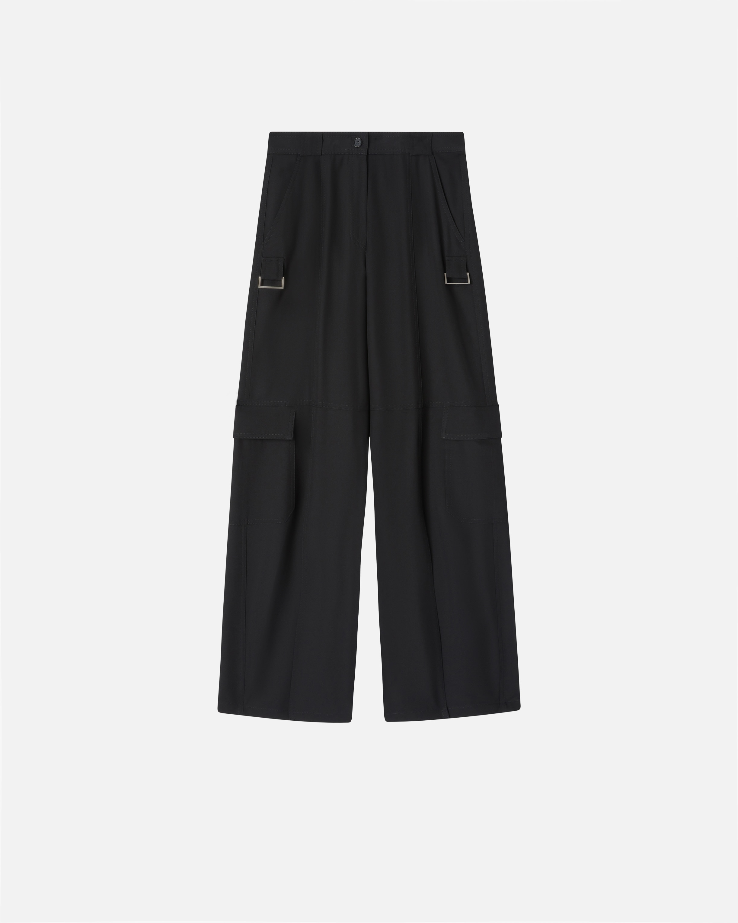 FLOWING WIDE-LEG CARGO TROUSERS - 1