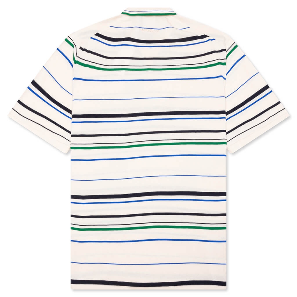 ADIDAS X WALES BONNER KNIT POLO - WONDER WHITE/GREEN/BLUE BIRD - 2