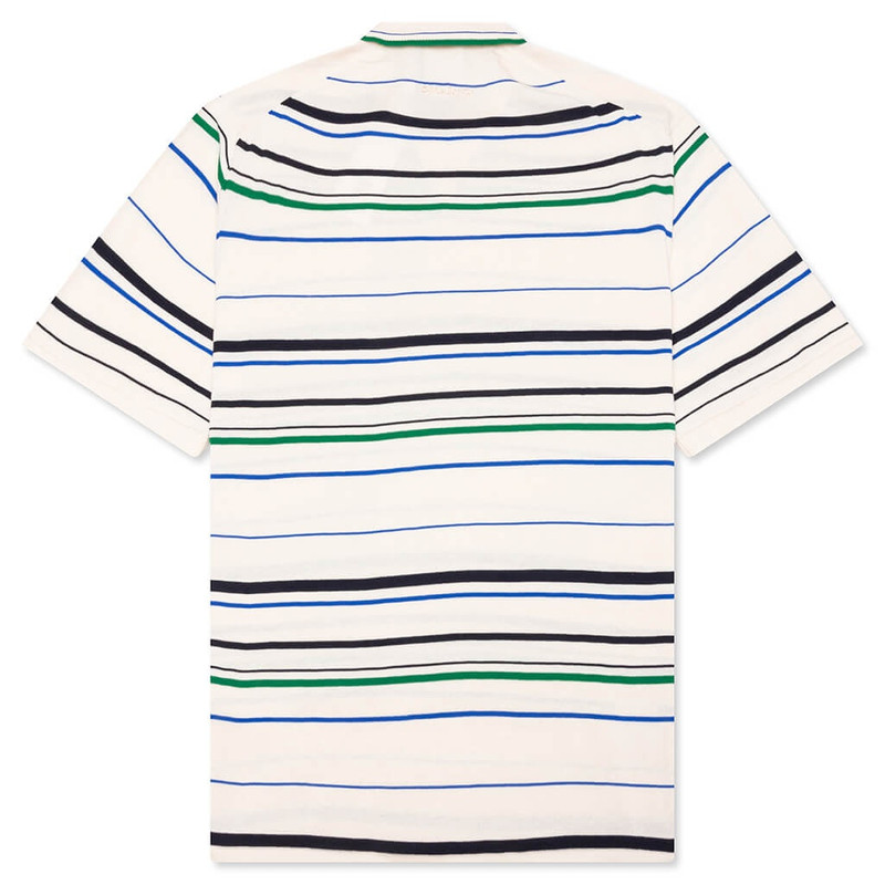 adidas Originals ADIDAS X WALES BONNER KNIT POLO - WONDER WHITE/GREEN/BLUE BIRD outlook