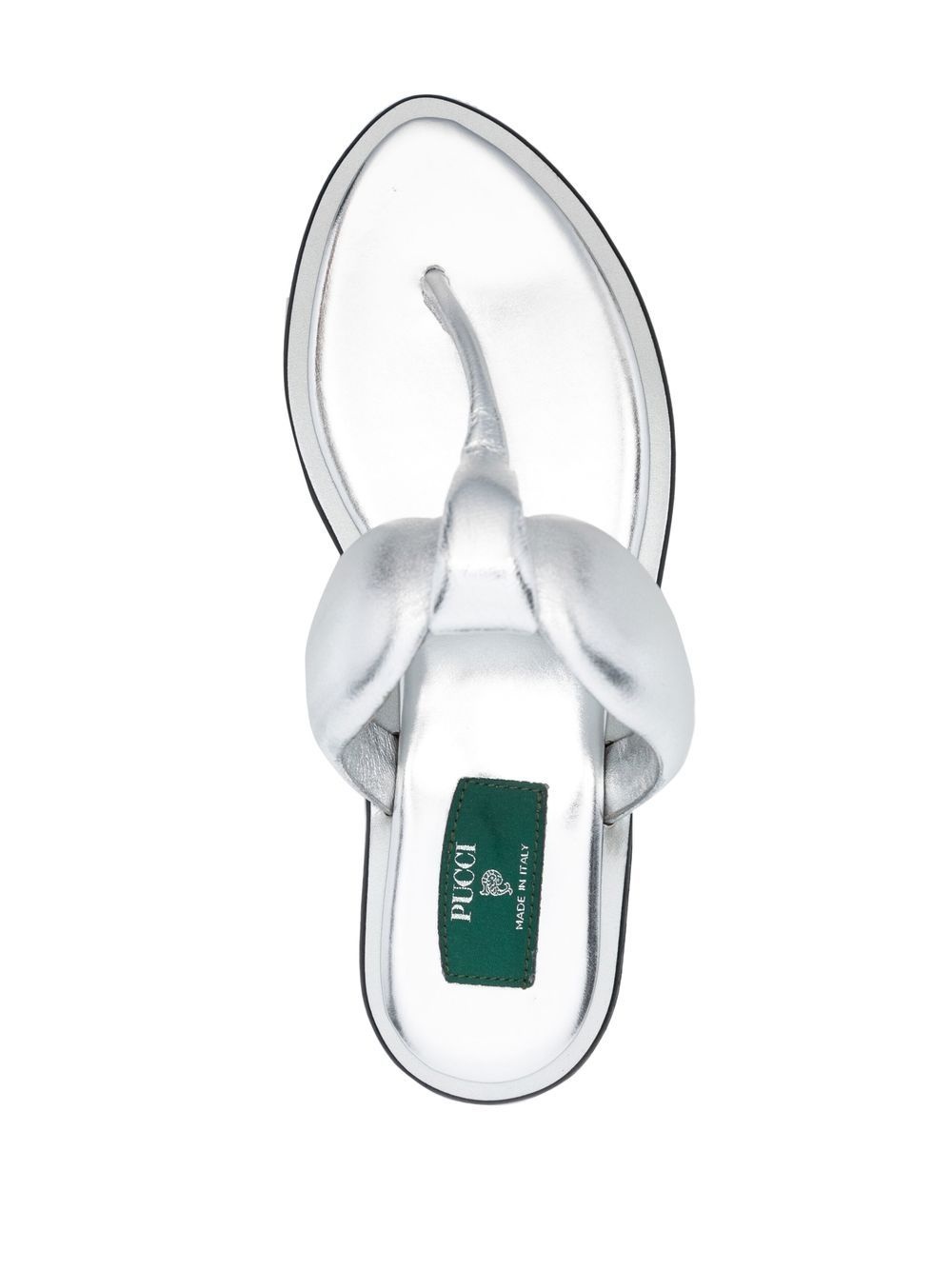 metallic-effect thong sandals - 4