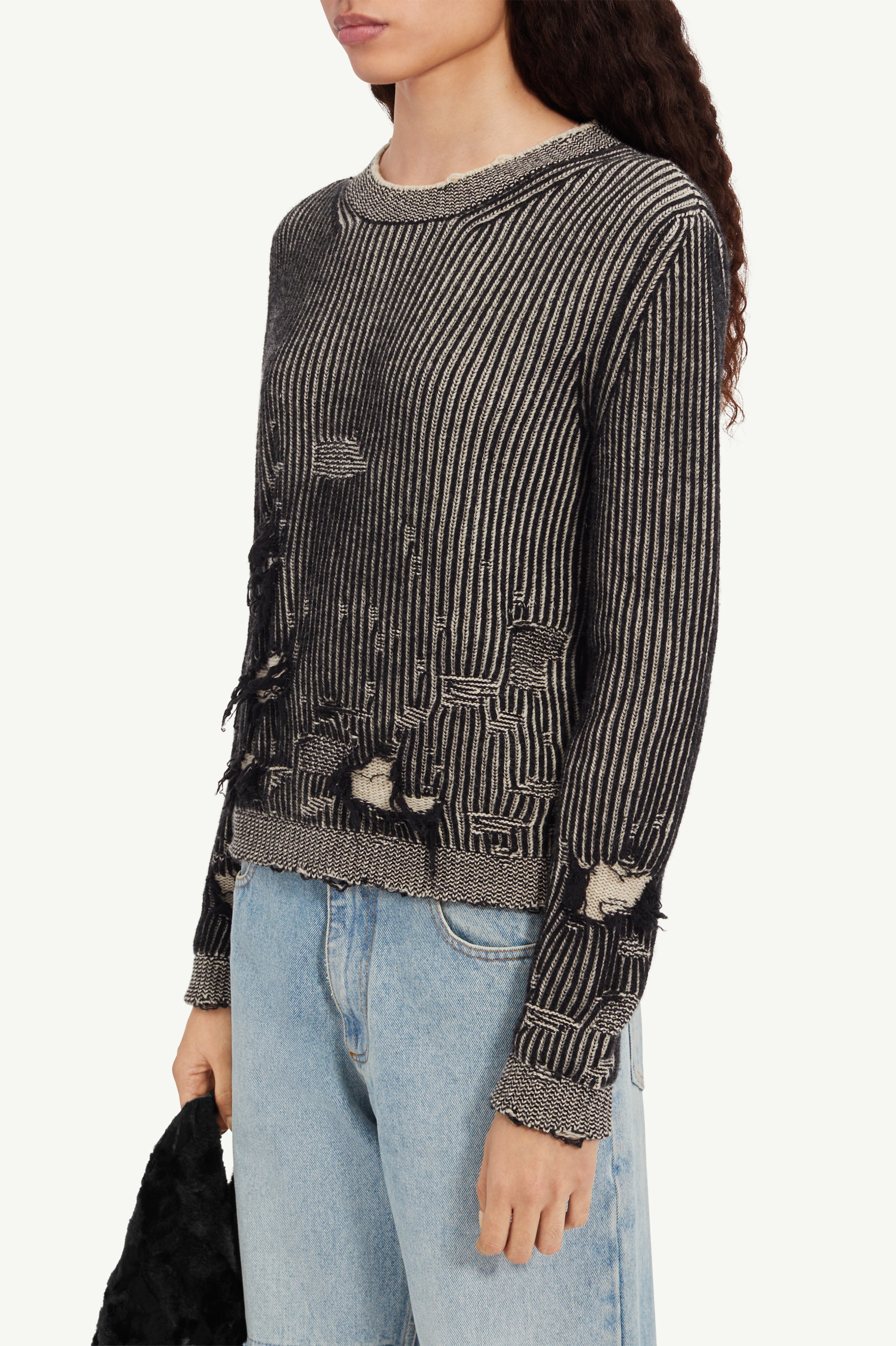 Distressed crewneck jumper - 5