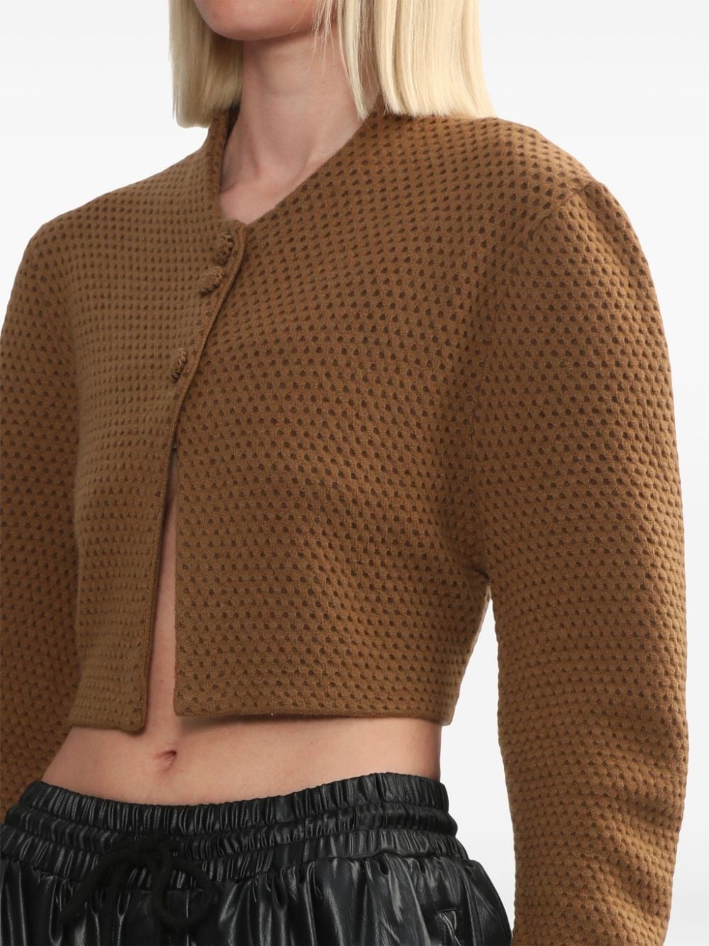 logo-appliqué cardigan - 5