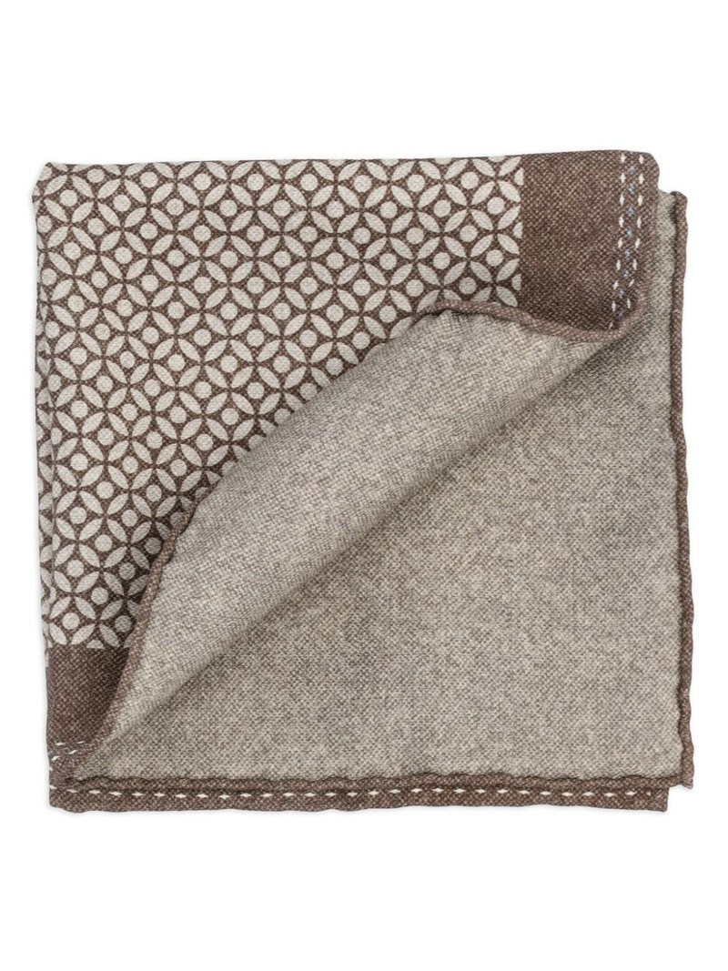 Brunello Cucinelli geometric-print pocket square outlook