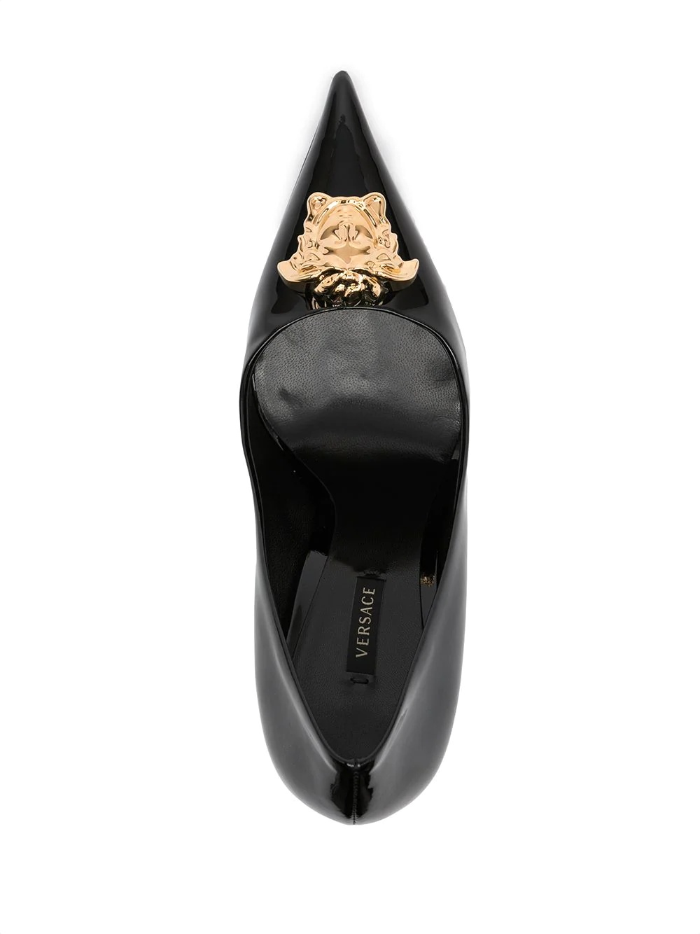 Medusa-plaque leather pumps - 4