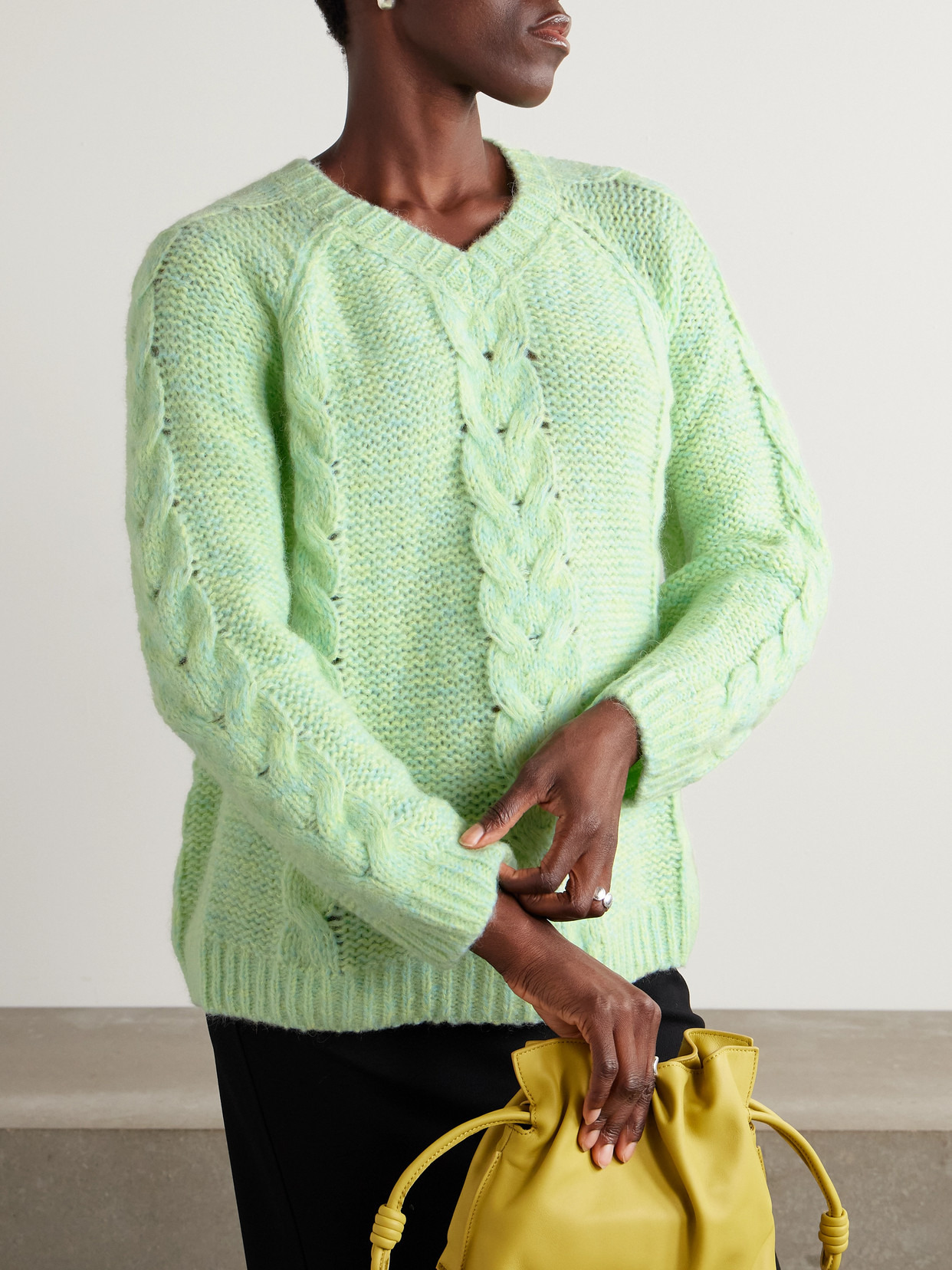 Eiderdown Cable-knit Alpaca, Mohair And Silk-blend Sweater - 4