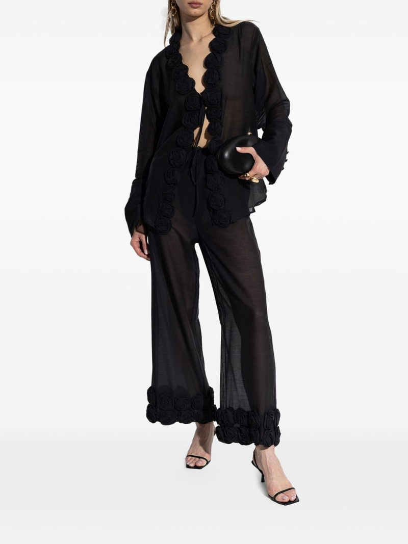 Oséree floral-appliqué trousers outlook