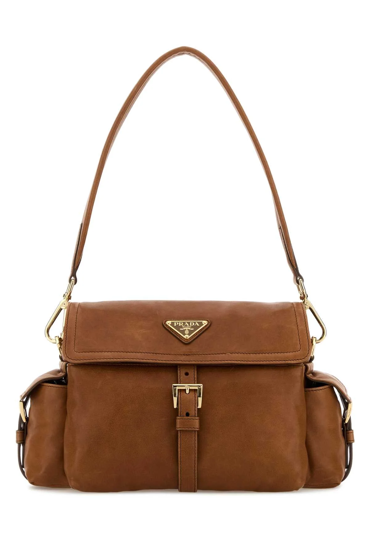 Prada Women Camel Nappa Leather Prada Explore Shoulder Bag - 1