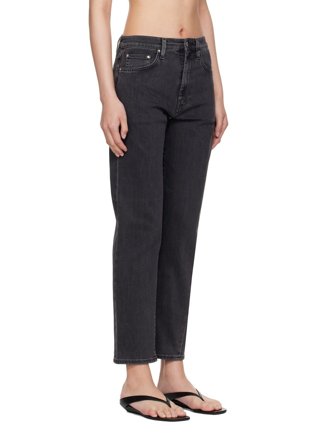 Gray Twisted Seam Jeans - 2