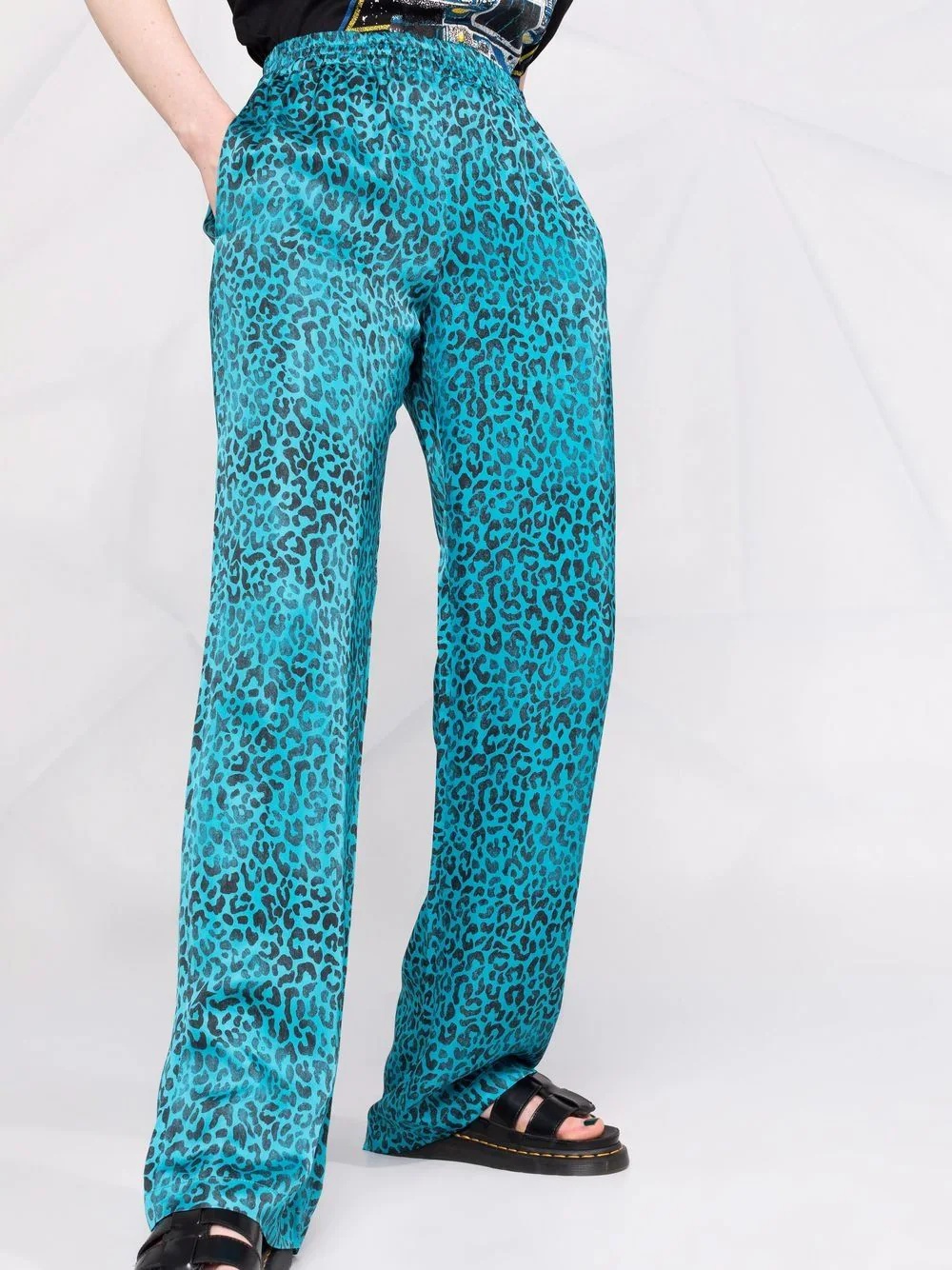 leopard-print  straight-leg trousers - 5