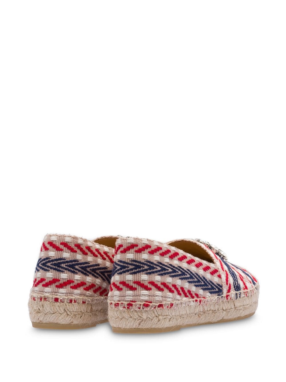 crystal-embellished geometric-pattern espadrilles - 3