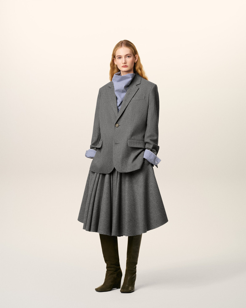 AMI Paris GREY WOOL LOOSE SINGLE BREASTED JACKET outlook