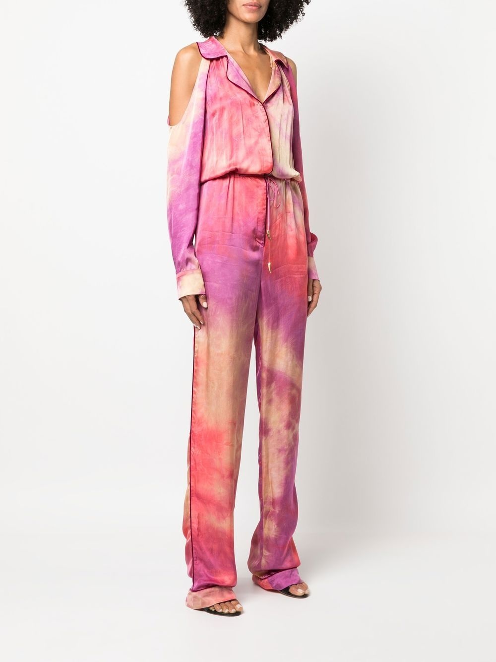 tie-dye drawstring jumpsuit - 3