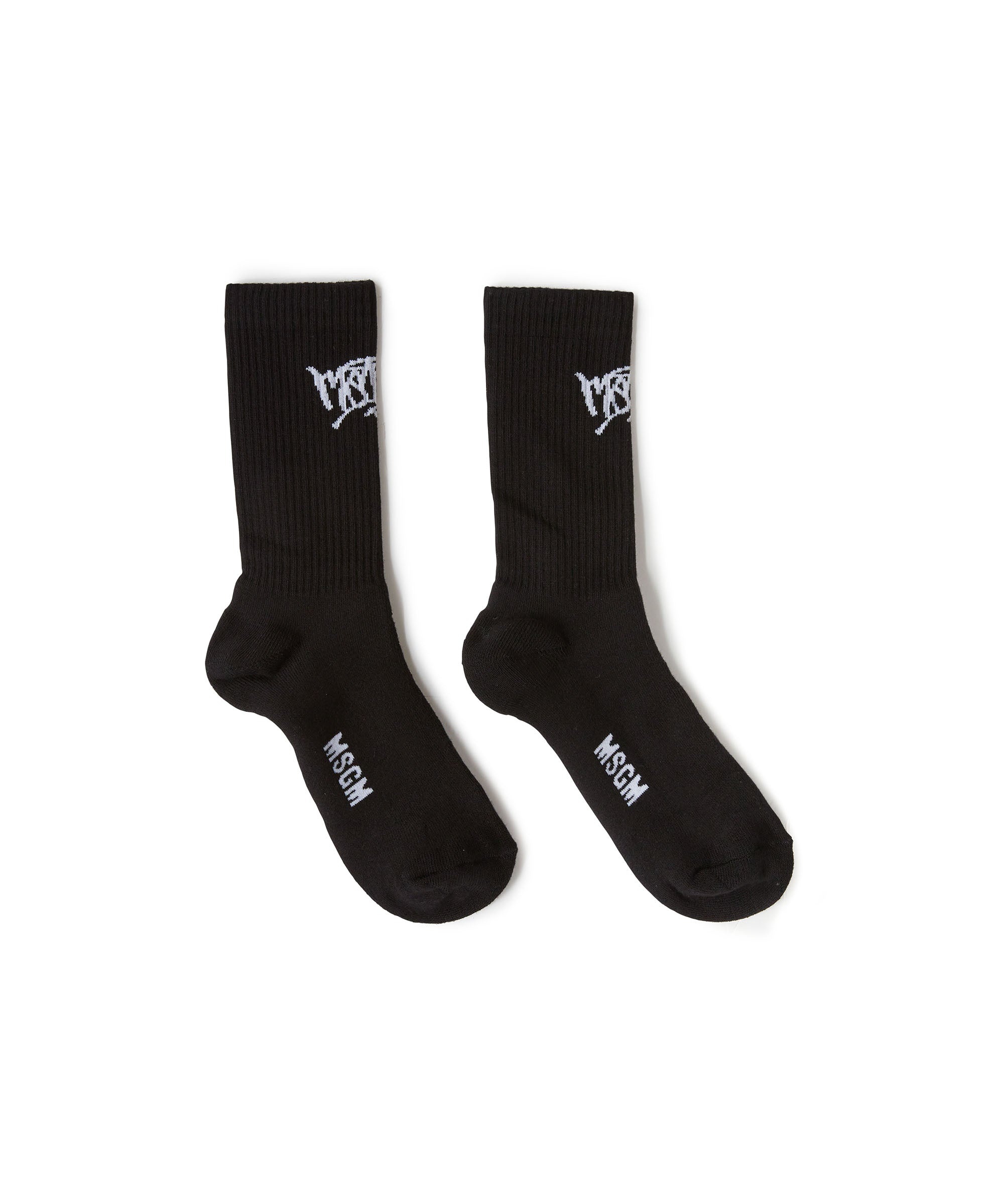 Socks with jacquard logo - 1