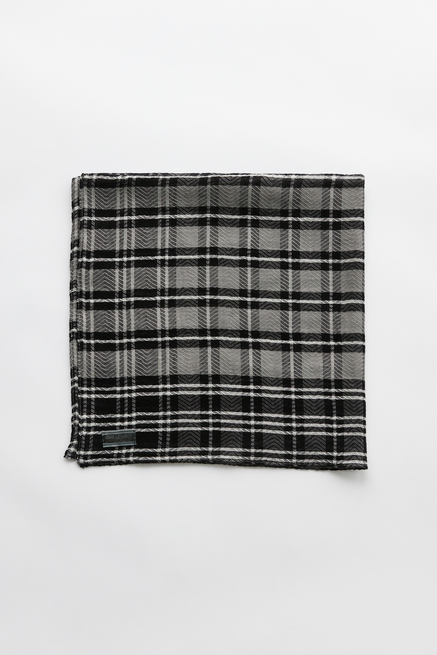 Marstrand Scarf Black/Grey Herringbone Check - 1