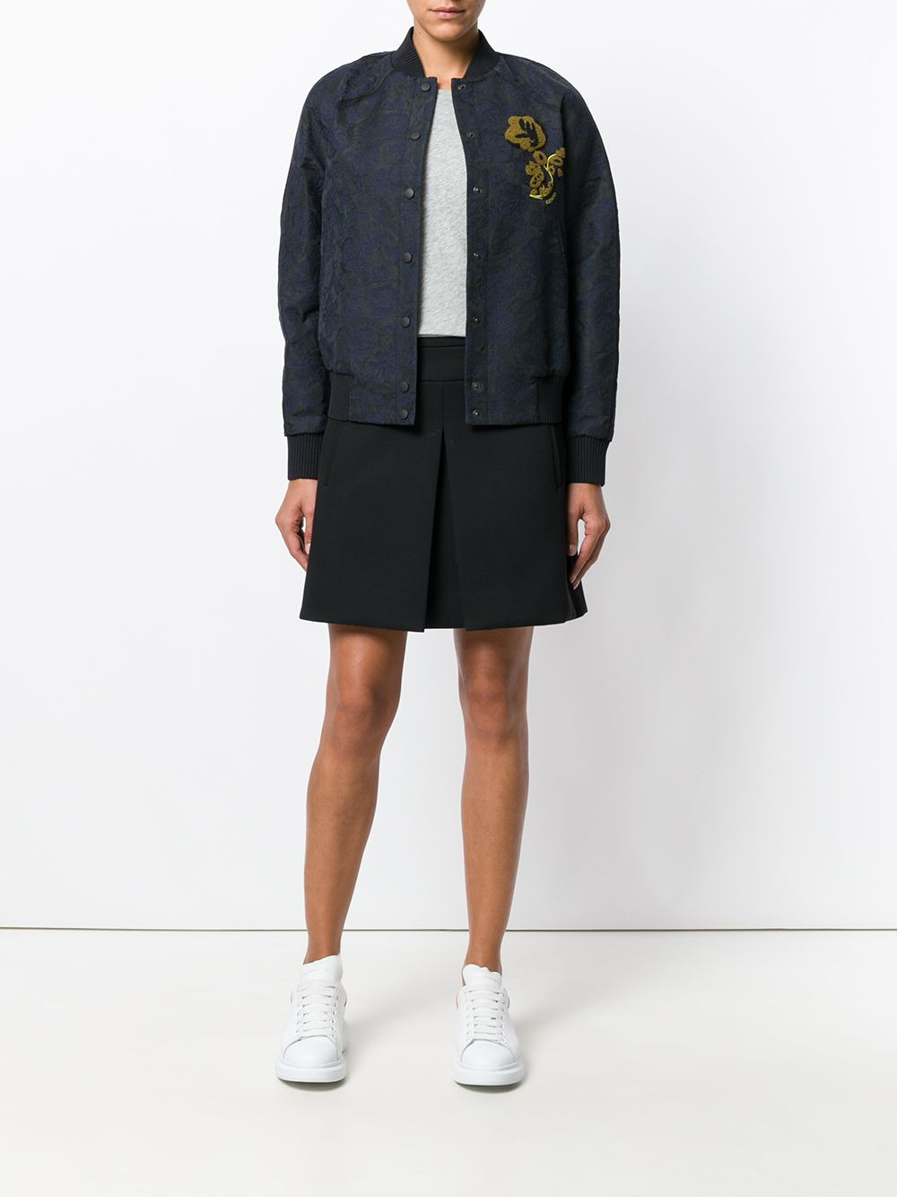 floral brocade bomber jacket - 2