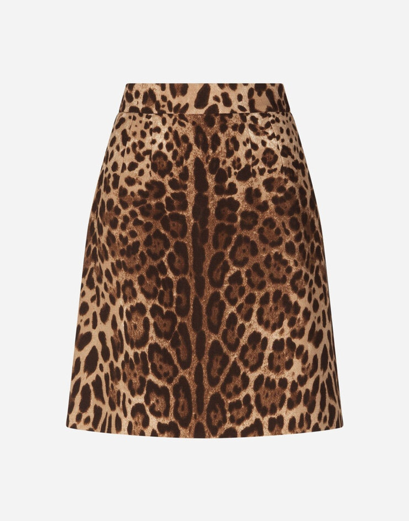 Short skirt in leopard-print double crepe 3