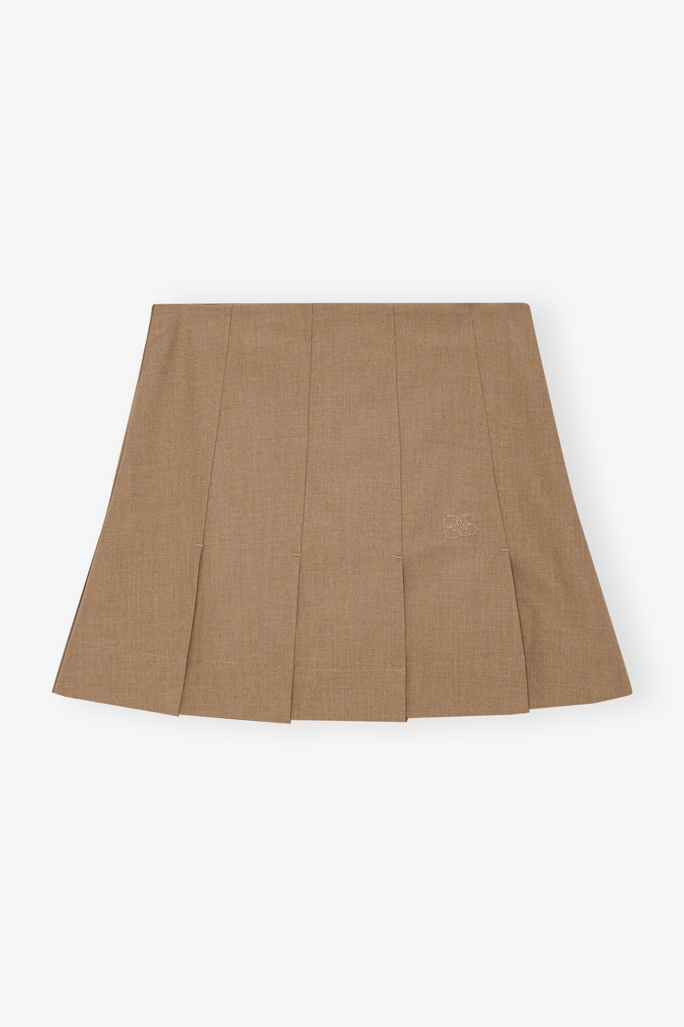 BROWN DRAPEY MELANGE MINI SKIRT - 1