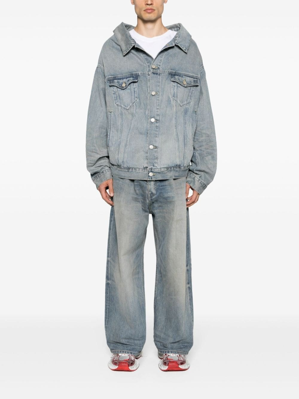 Off Shoulder denim jacket - 4