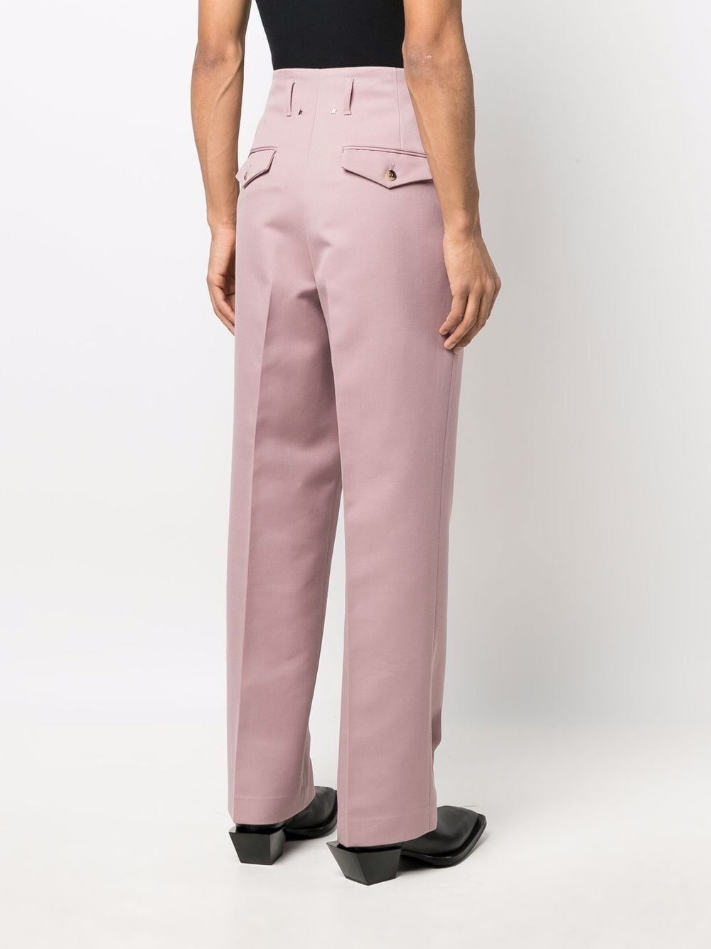 pleated straight-leg trousers - 4