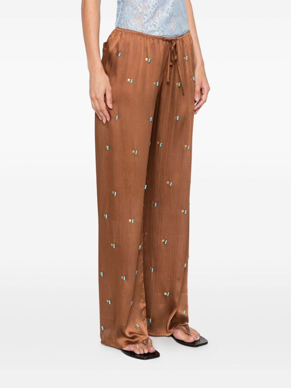 Manoce embellished drawstring trousers - 3