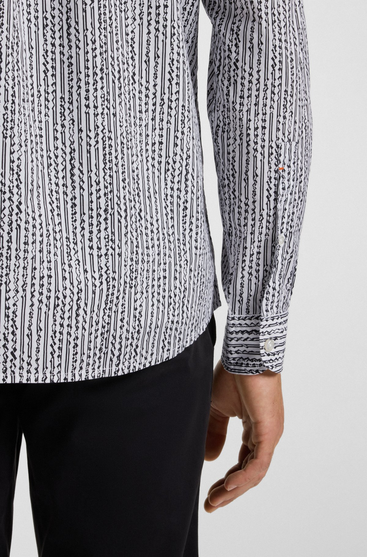 REGULAR-FIT SHIRT IN PRINTED COTTON VOILE - 6