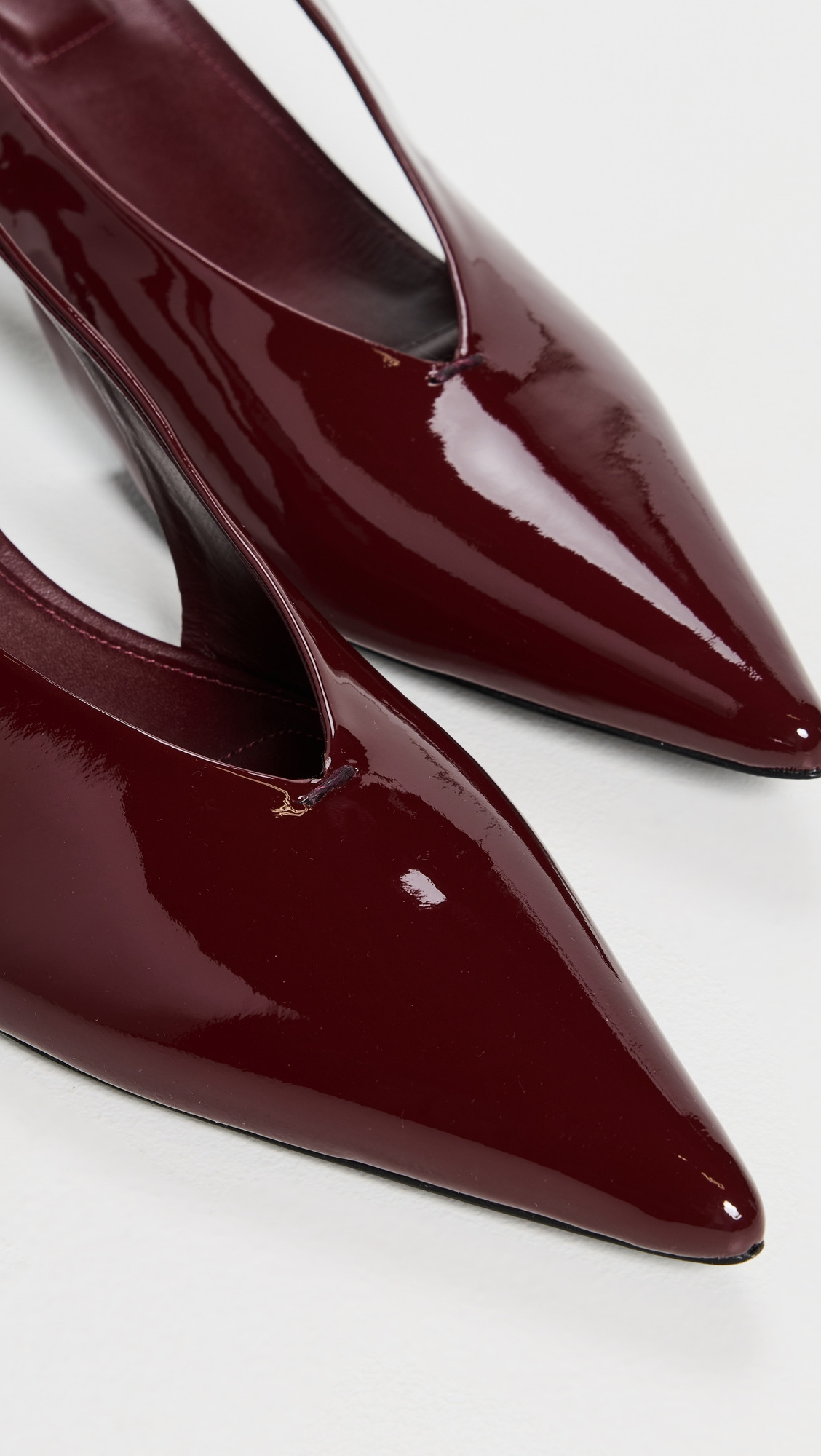 Sylvie Patent Leather Slingback Kitten Heels - 6