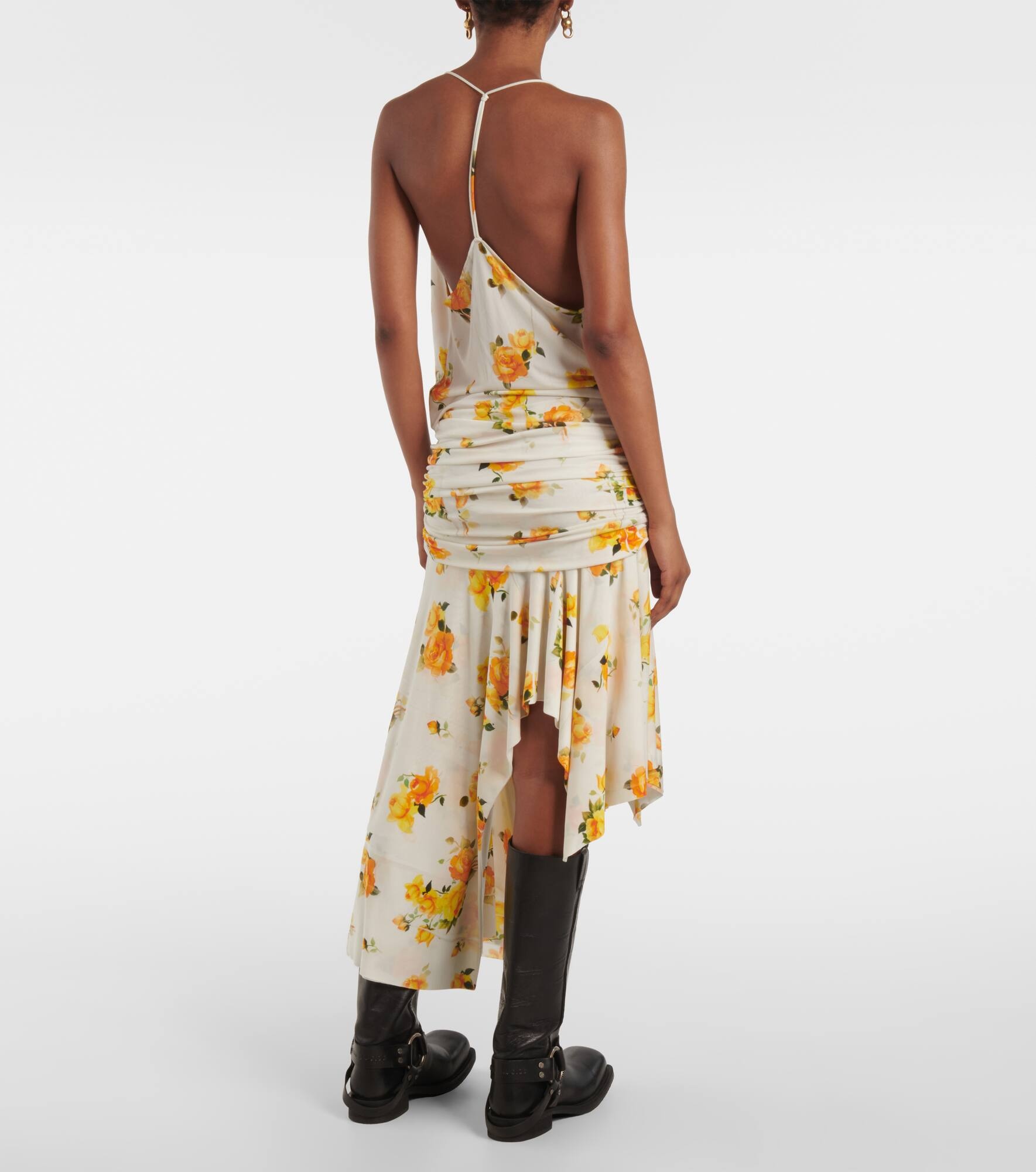 Dikata floral asymmetric midi dress - 3