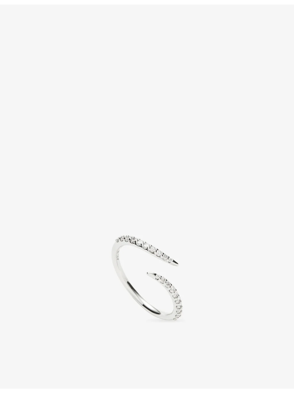Claw 9ct White Gold And 0.31ct Diamond Open Ring - 1