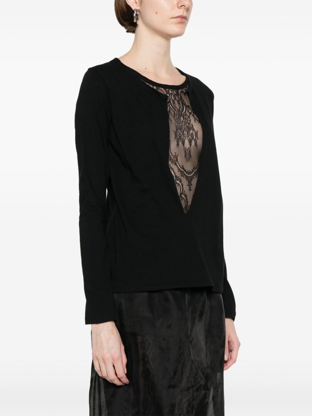 lace-detail T-shirt - 3